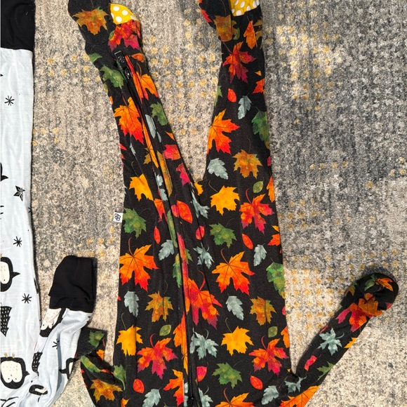 Cozy Critters Kids Footie Pajamas - Blue and Black - Picture 2 of 7